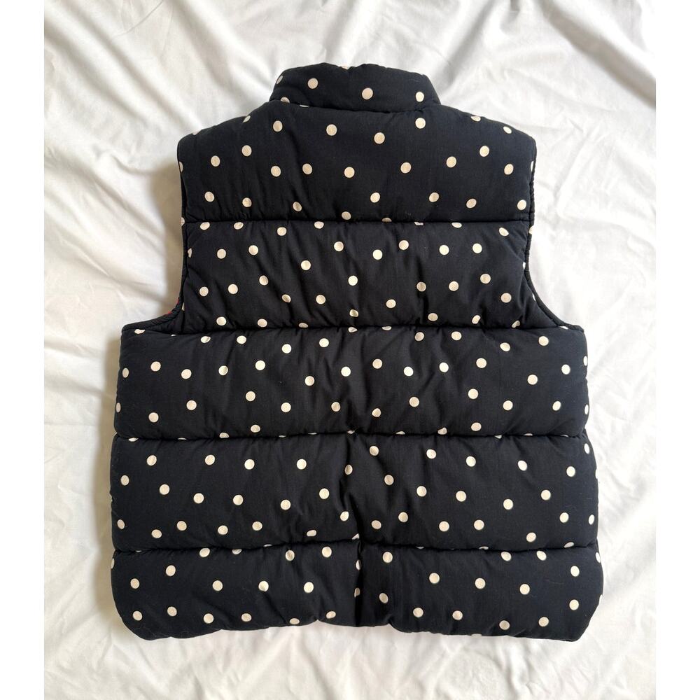 Clare V Emilie Black Polka Dot Puffer Vest Reversible Red Stripe, XS/S - Picture 3 of 6